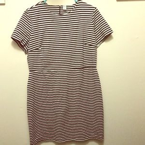 White and black stripped dress